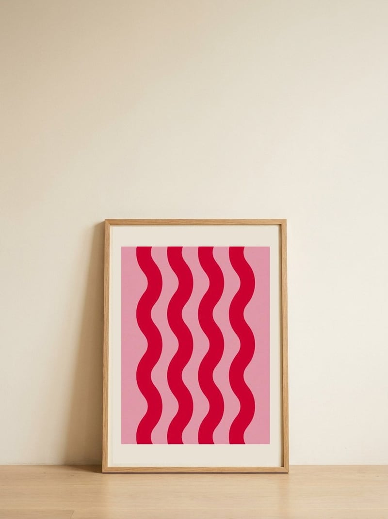Sweet Wavy Pattern — framed, leaning against the wall