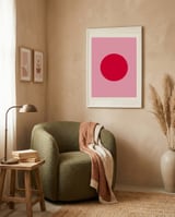 Red Circle on Pink framed in a tender room thumbnail