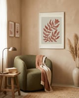 Terracotta Botanical Bloom framed in a tender room thumbnail