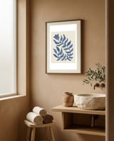 Blue Dotted Botanicals framed in a serene room thumbnail
