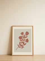 Terracotta Botanical Blooms — framed, leaning against the wall thumbnail