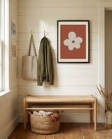 Retro Cream Flower framed in a relaxed room thumbnail