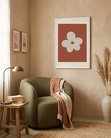 Retro Cream Flower framed in a tender room thumbnail