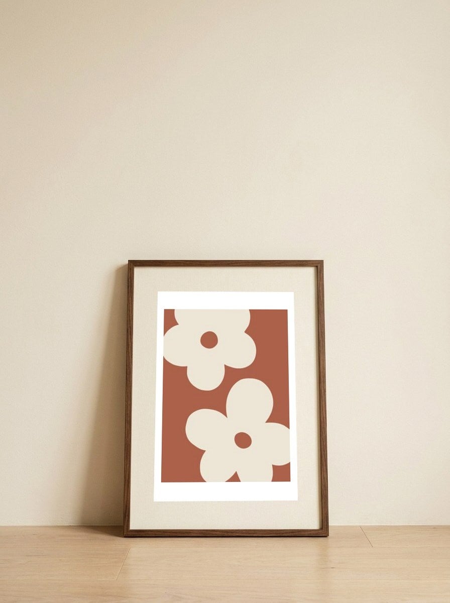Boho Floral Simplicity — framed, leaning against the wall