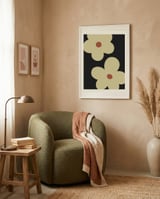 Retro Floral Duo framed in a tender room thumbnail