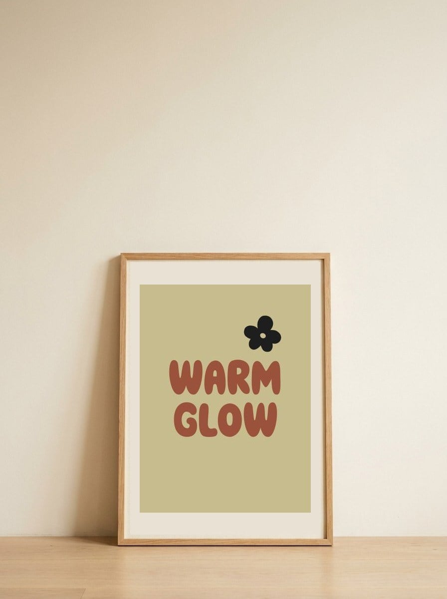 Warm Glow Flower — framed, leaning against the wall