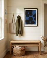 Graphic Blue Flowers framed in a relaxed room thumbnail