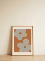 Warm Floral Shapes — framed, leaning against the wall thumbnail