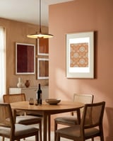 Retro Orange Floral framed in a intimate room thumbnail