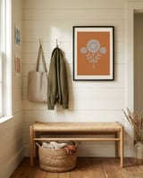 Orange Botanical Trio framed in a relaxed room thumbnail