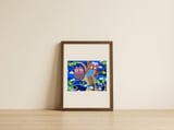 Whimsical Night Owls — framed, leaning against the wall thumbnail