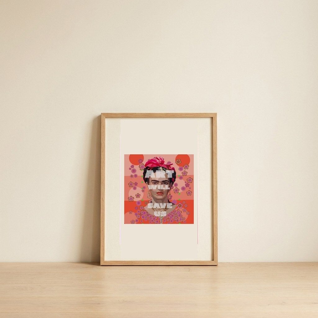 Vibrant Message Portrait — framed, leaning against the wall