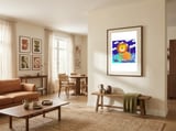 Whimsical Lion Ocean framed in a grounding room thumbnail