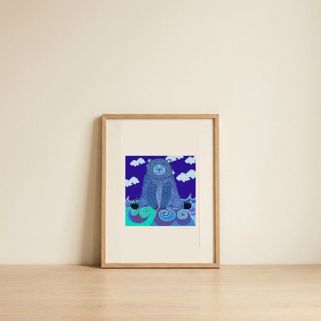 Blue Dream Bear — framed, leaning against the wall