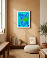 Whimsical Ocean Whales framed in a gentle room thumbnail