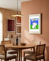 Pink Cartoon Tiger framed in a intimate room thumbnail