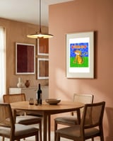 Cheerful Cartoon Tiger framed in a intimate room thumbnail