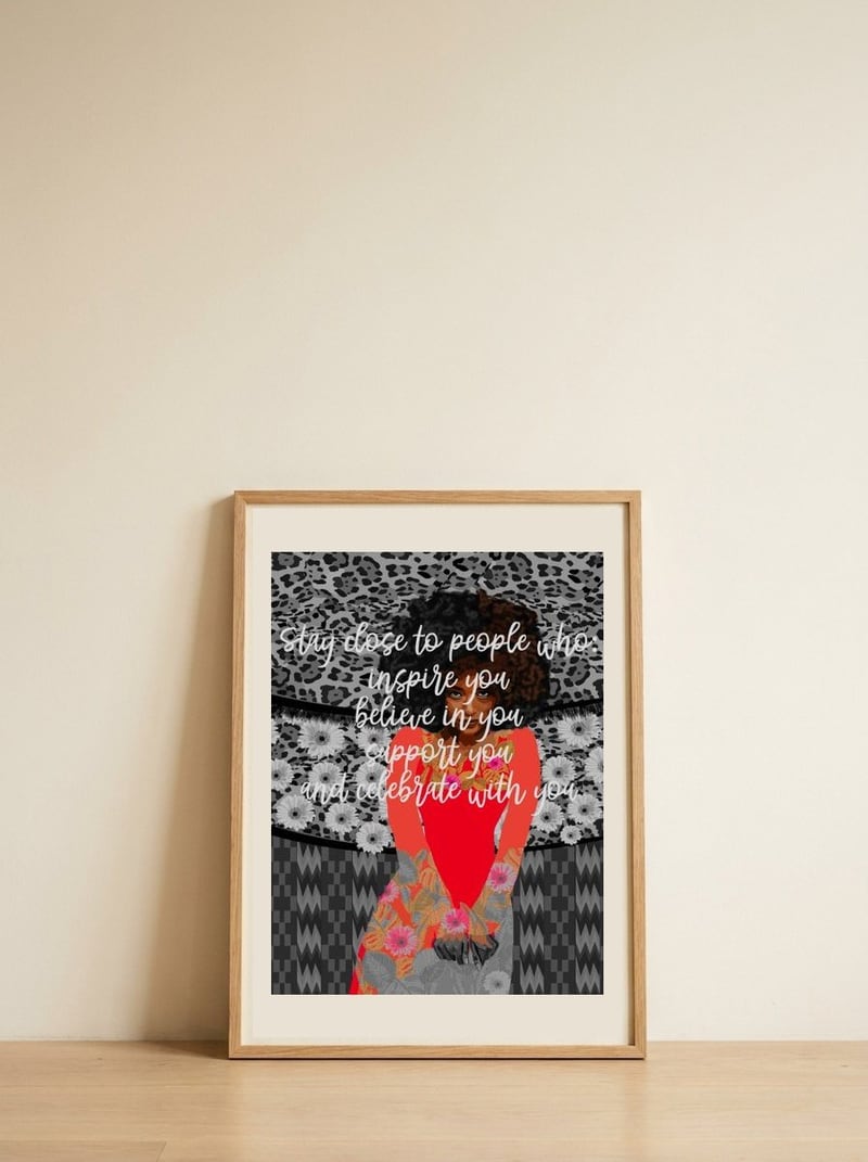 Empowering Afro Woman — framed, leaning against the wall