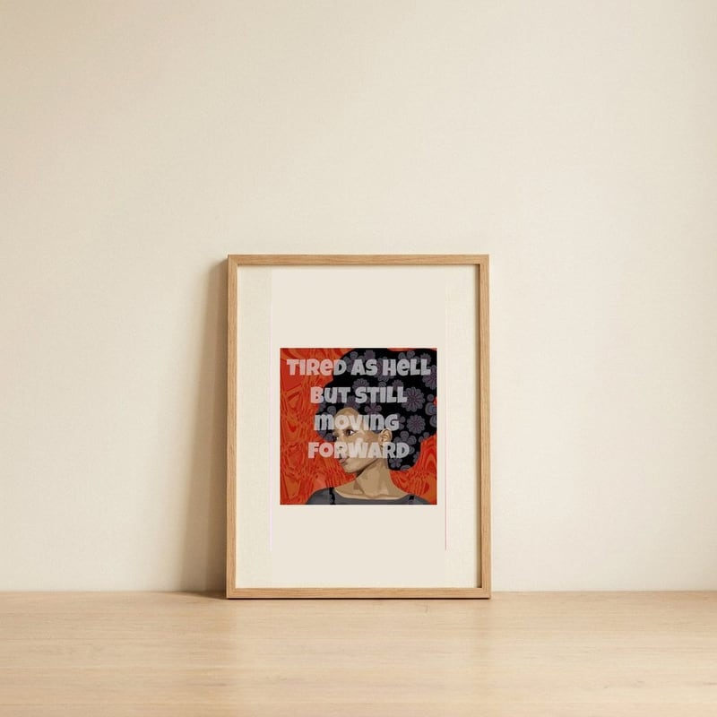 Resilient Woman Moving Forward — framed, leaning against the wall