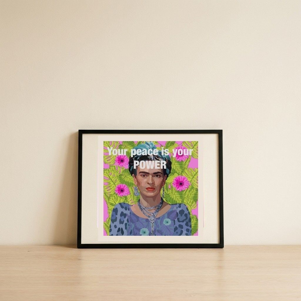 Vibrant Woman Power Portrait — framed, leaning against the wall
