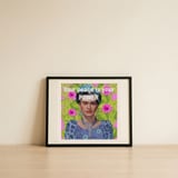 Vibrant Woman Power Portrait — framed, leaning against the wall thumbnail
