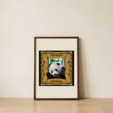 Framed Panda Witty Humor — framed, leaning against the wall thumbnail
