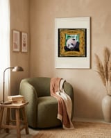 Framed Panda Witty Humor framed in a tender room thumbnail