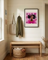 Vibrant Floral Portrait framed in a relaxed room thumbnail