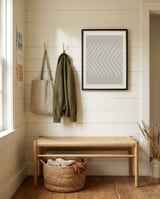 Delicate Beige Palm Leaf framed in a relaxed room thumbnail