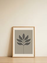 Minimalist Botanical Leaf — framed, leaning against the wall thumbnail