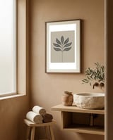 Minimalist Botanical Leaf framed in a serene room thumbnail