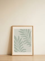 Sage Botanical Leaves — framed, leaning against the wall thumbnail