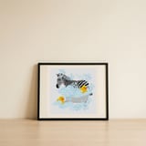 Zebra Bubble Bath — framed, leaning against the wall thumbnail