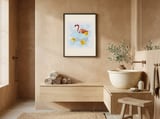 Flamingo Bubble Bath framed in a serene room thumbnail
