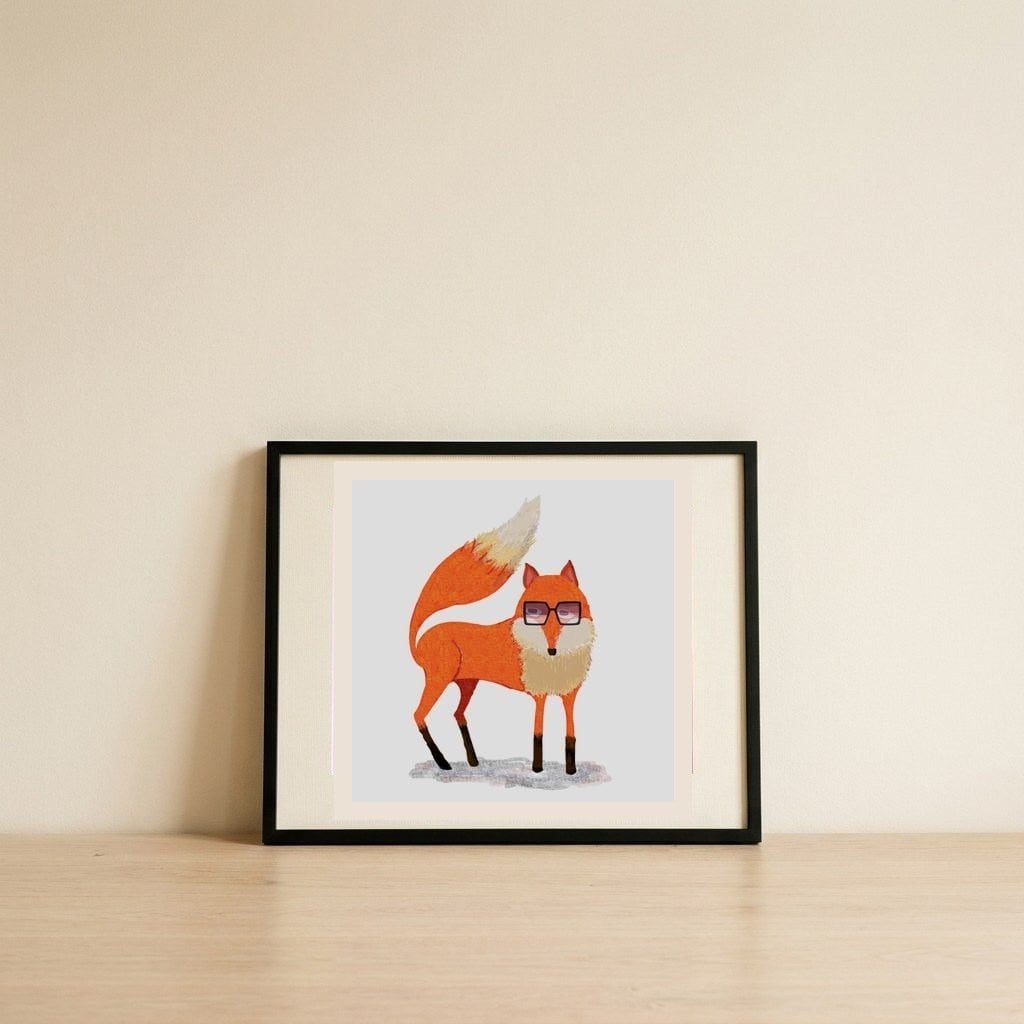 Smart Fox — framed, leaning against the wall