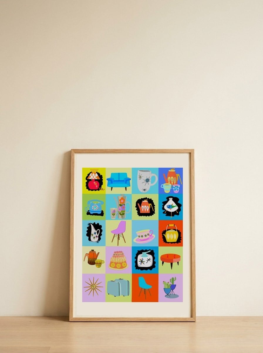 Mid-Century Modern Essentials — framed, leaning against the wall