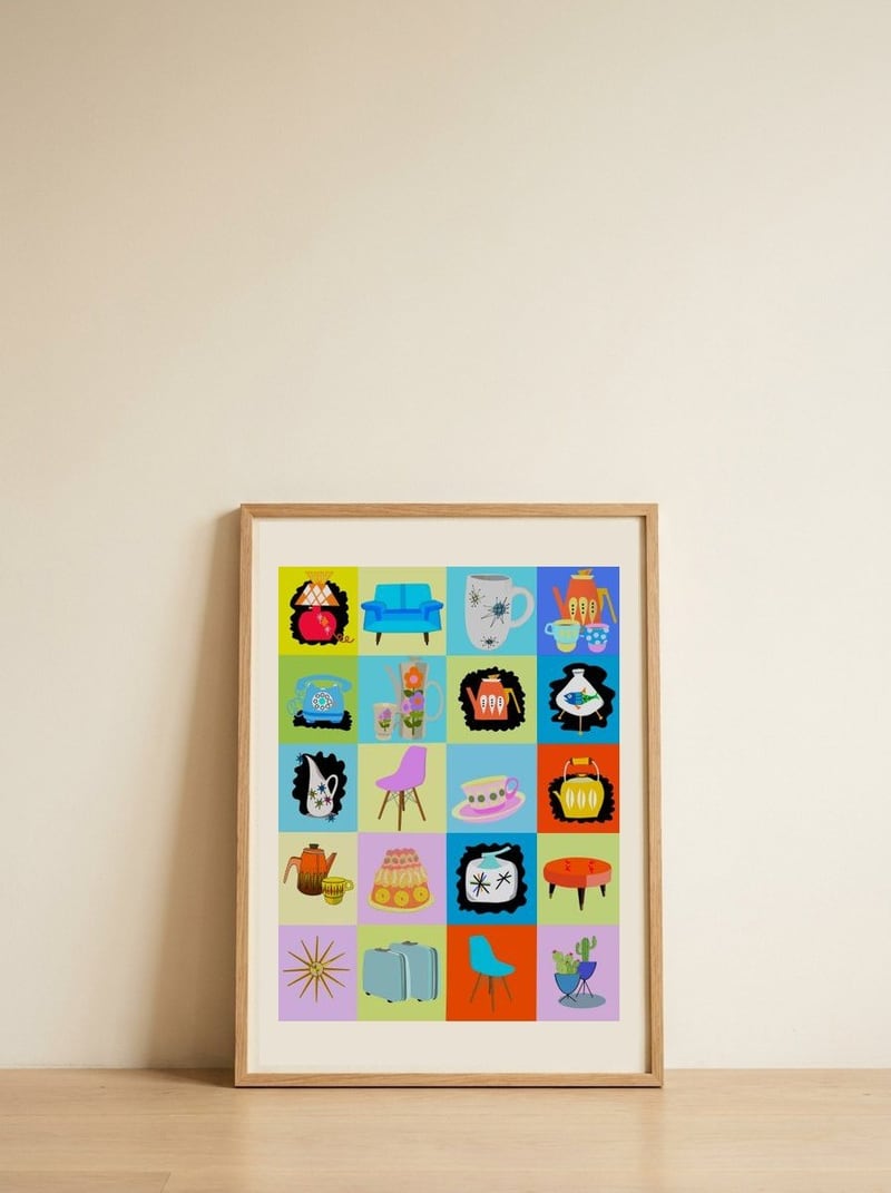 Mid-Century Modern Essentials — framed, leaning against the wall