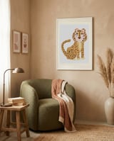 Cute Leopard Cub framed in a tender room thumbnail