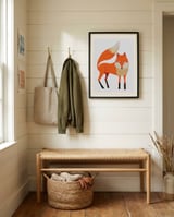 Curious Orange Fox framed in a relaxed room thumbnail