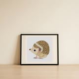 Cute Baby Hedgehog — framed, leaning against the wall thumbnail