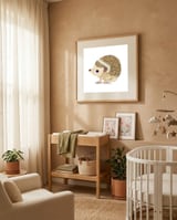 Cute Baby Hedgehog framed in a tender room thumbnail