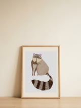 Sweet Curious Raccoon — framed, leaning against the wall thumbnail