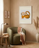 Friendly Orange Tiger framed in a tender room thumbnail