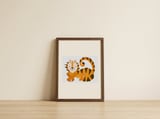 Friendly Cartoon Tiger — framed, leaning against the wall thumbnail