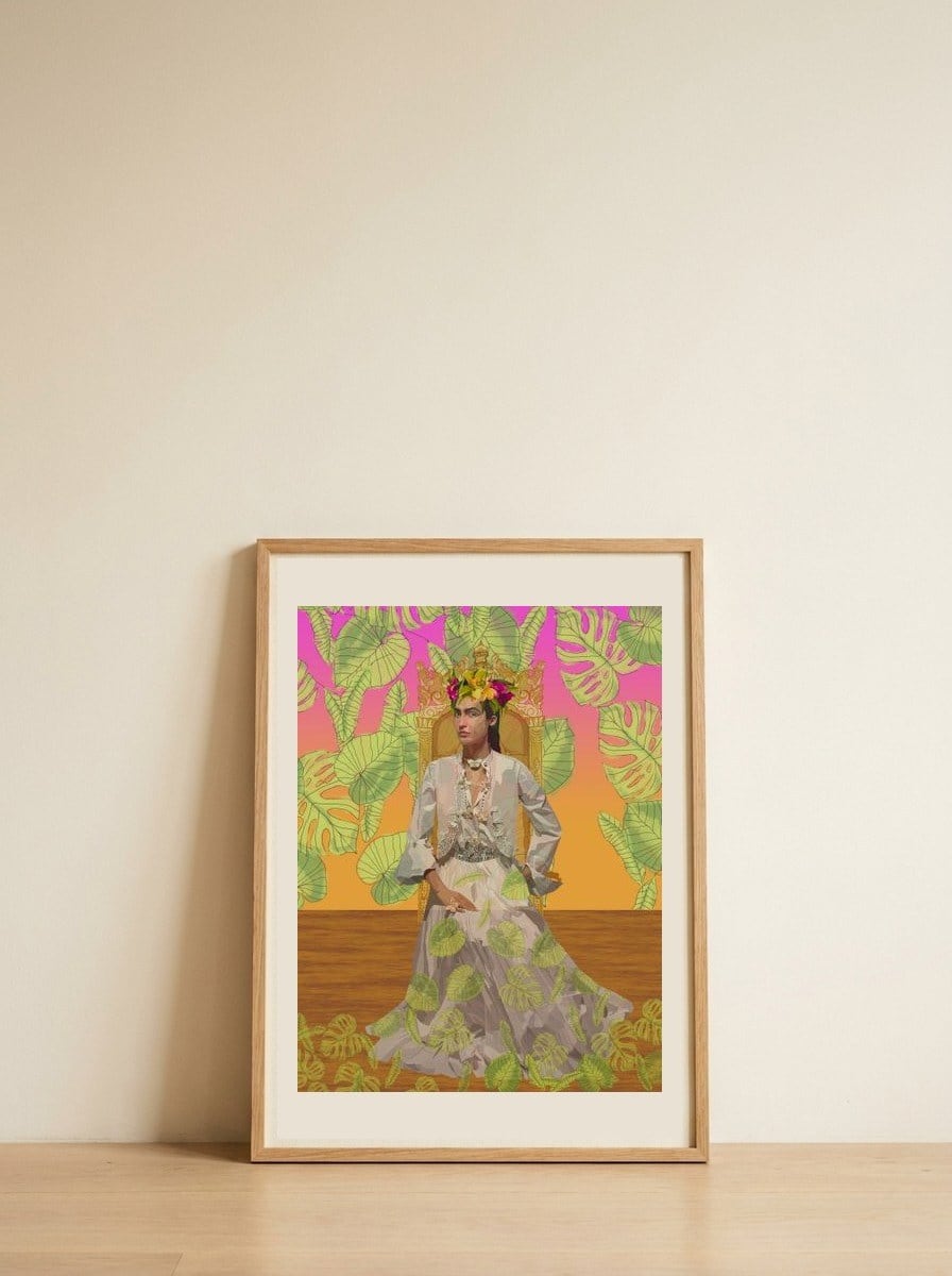 Regal Jungle Queen — framed, leaning against the wall