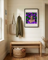 Vibrant Floral Portrait framed in a relaxed room thumbnail