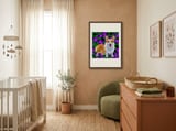 Happy Corgi with Flowers framed in a tender room thumbnail