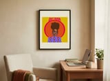 Vibrant Afro Woman Portrait framed in a focused room thumbnail