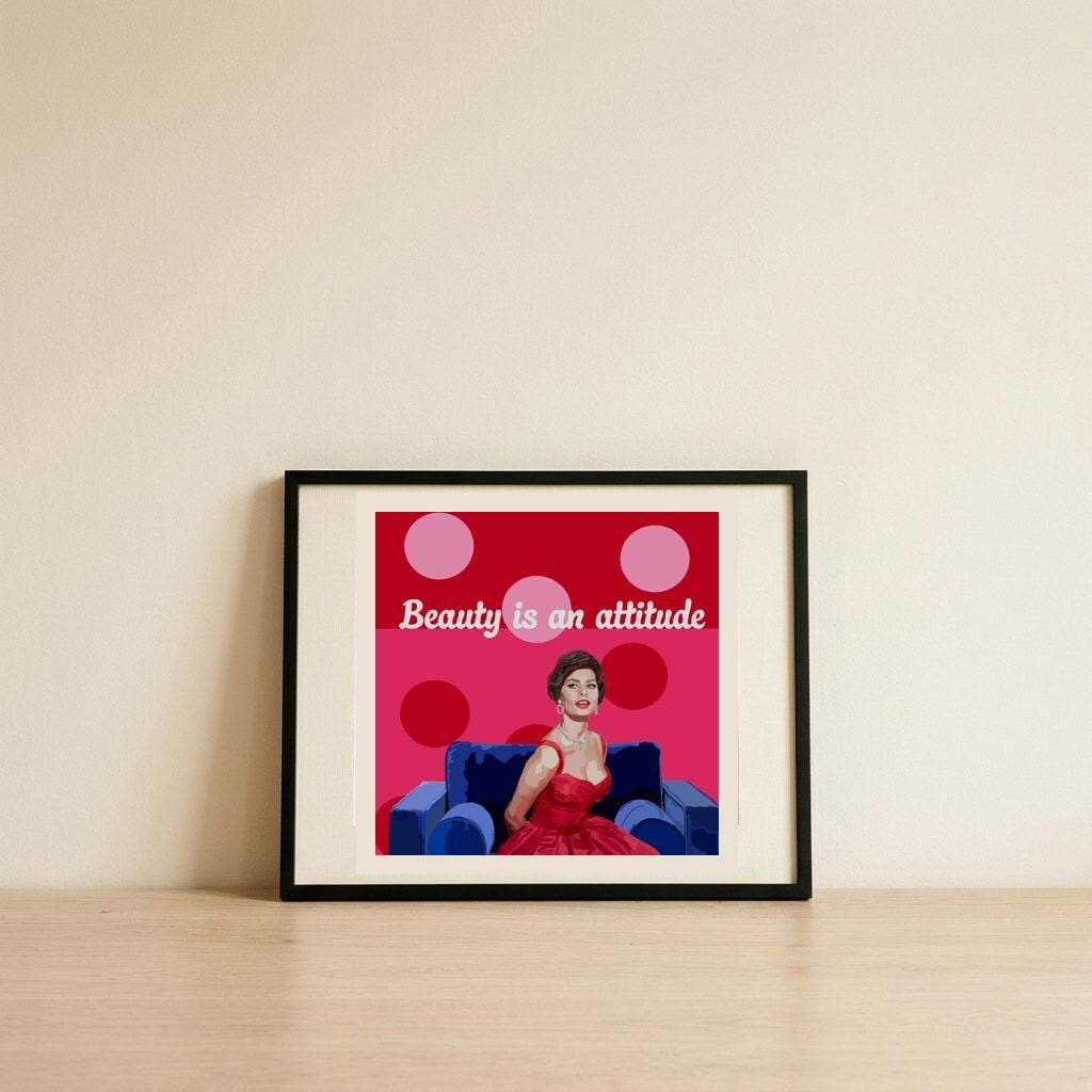 Classic Beauty Attitude — framed, leaning against the wall