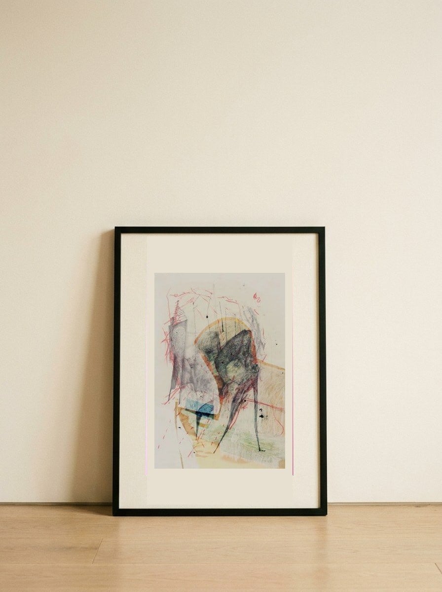 Blue Light — framed, leaning against the wall
